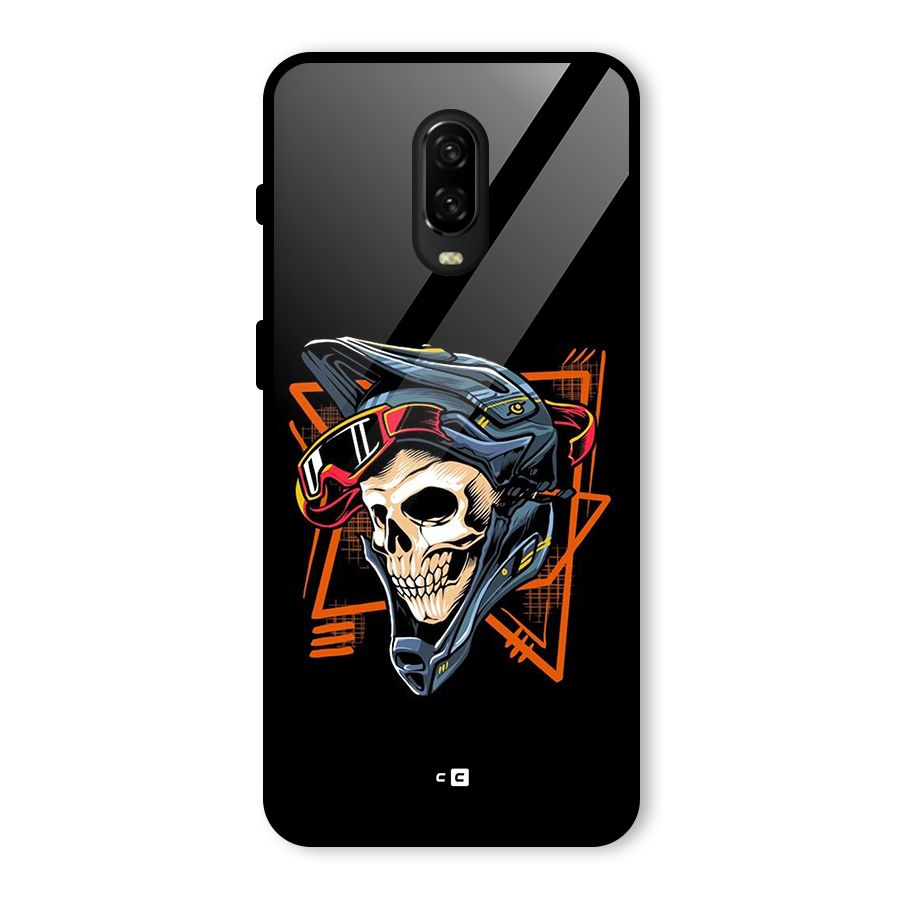 Skull Helmet Glass Back Case for OnePlus 6T