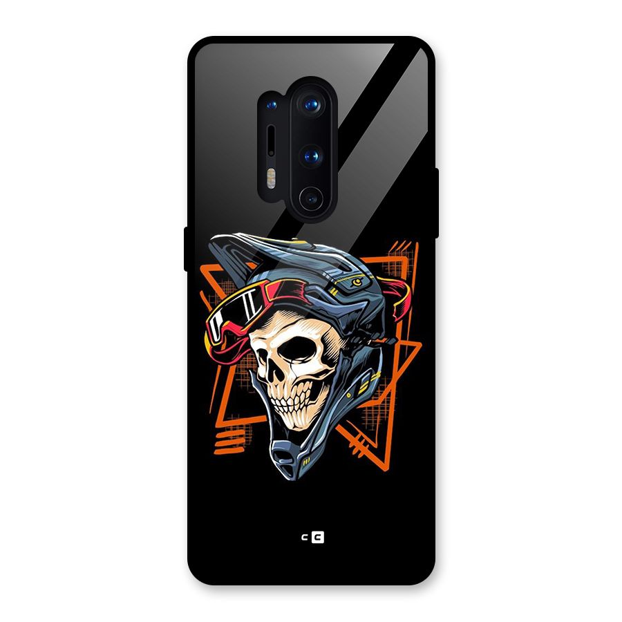 Skull Helmet Glass Back Case for OnePlus 8 Pro