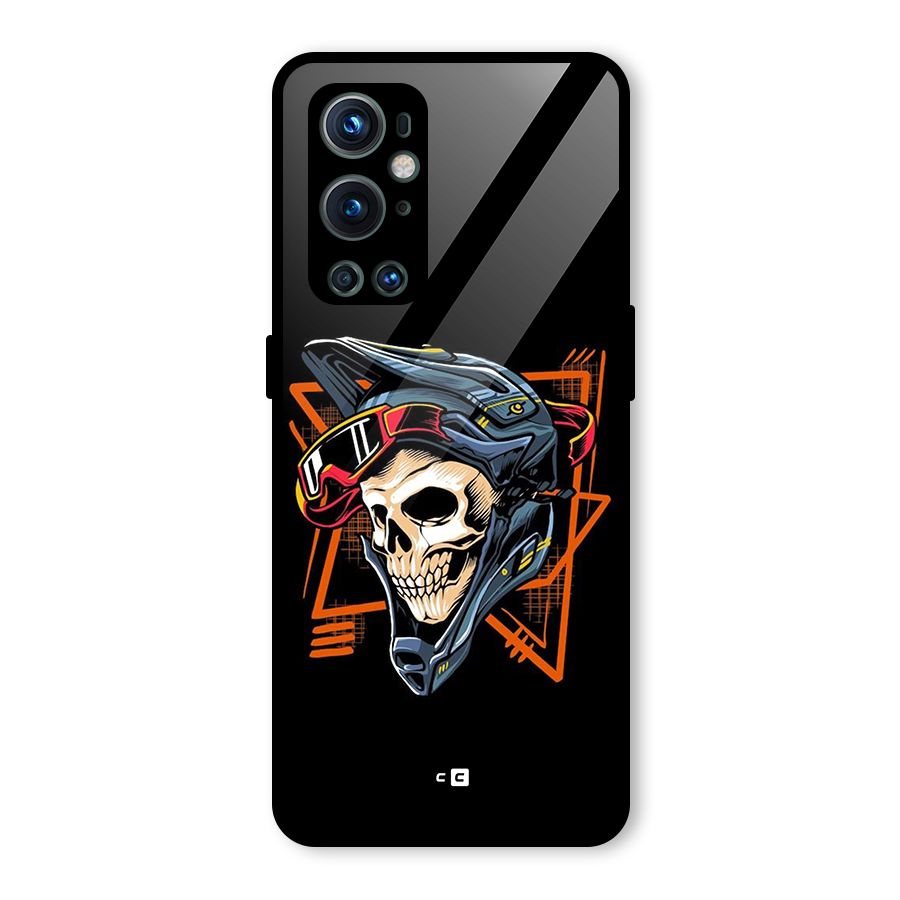 Skull Helmet Glass Back Case for OnePlus 9 Pro