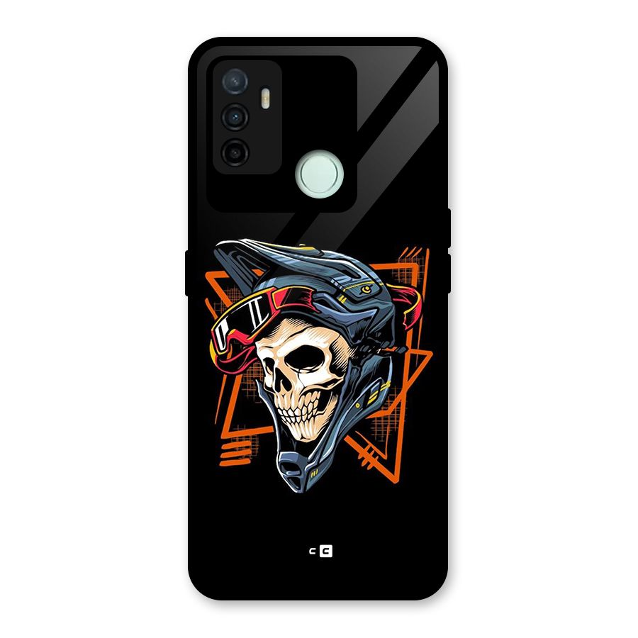 Skull Helmet Glass Back Case for Oppo A53