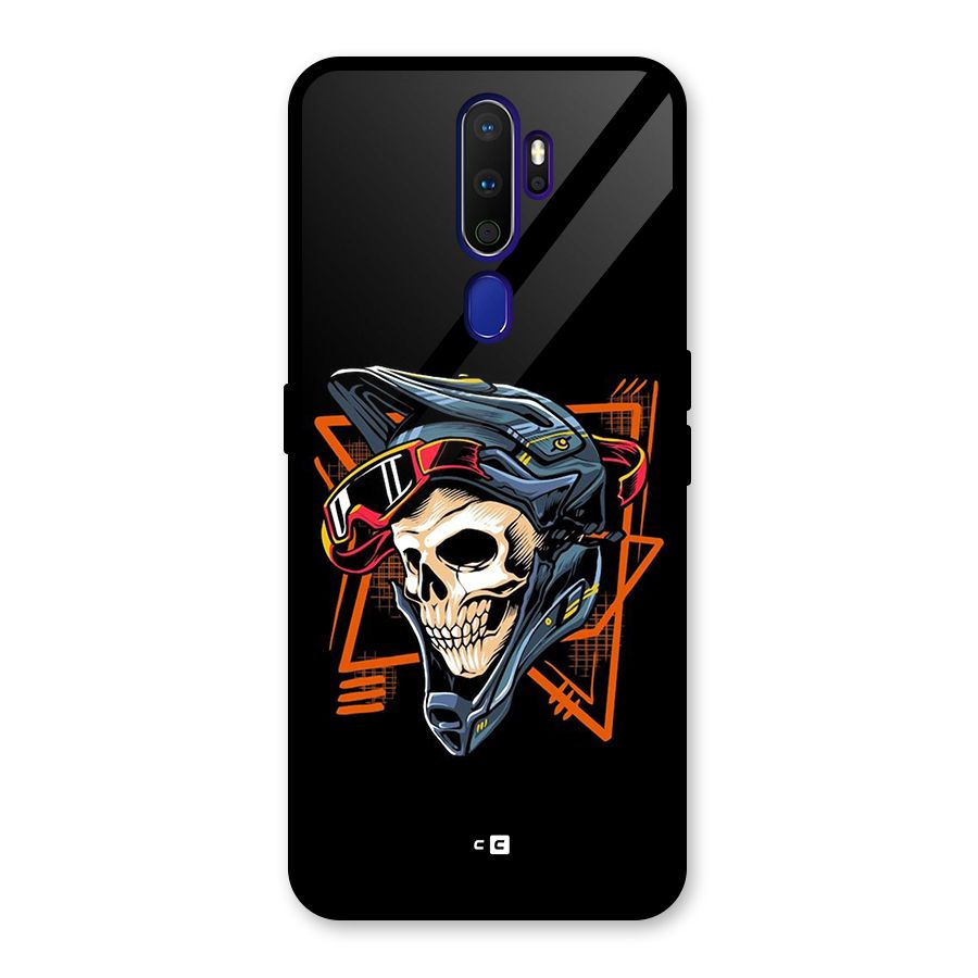 Skull Helmet Glass Back Case for Oppo A9 (2020)