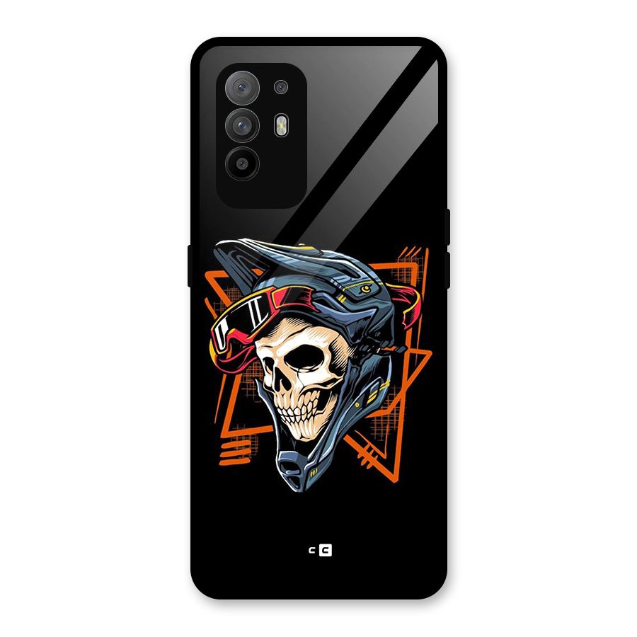 Skull Helmet Glass Back Case for Oppo F19 Pro Plus 5G