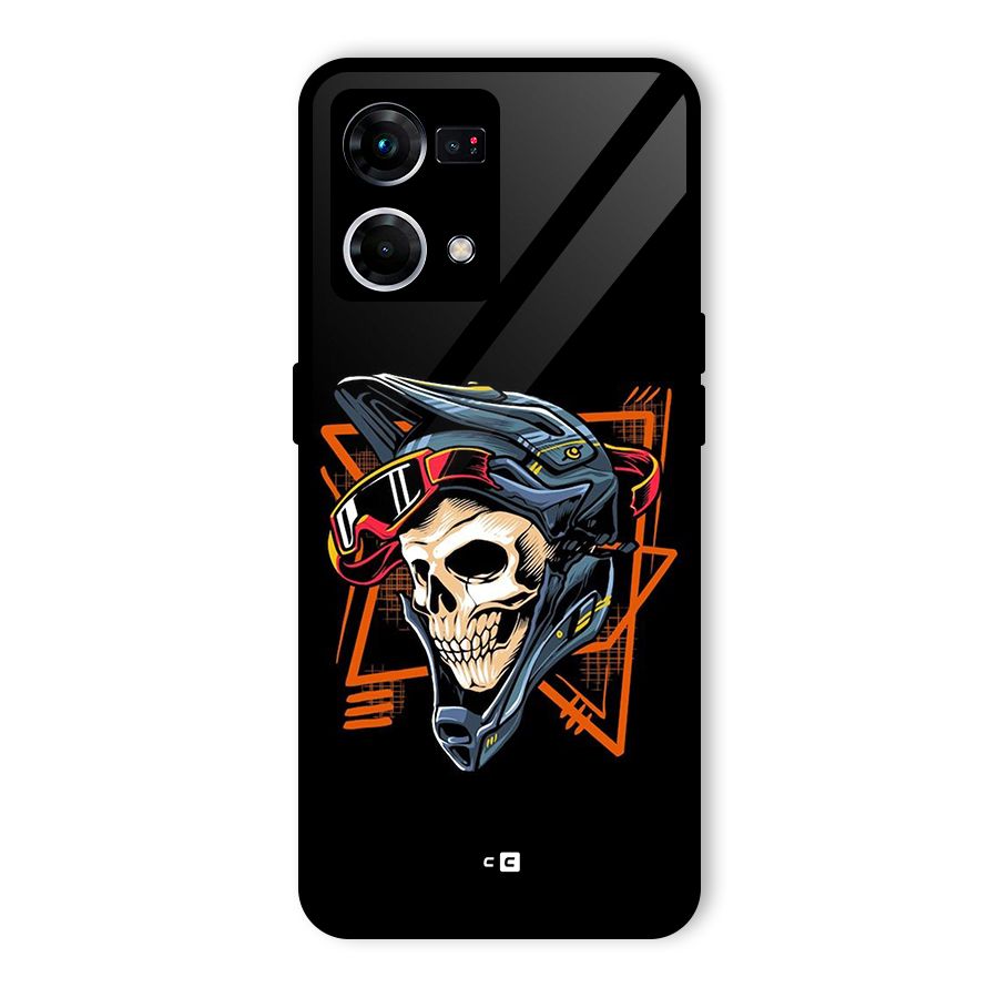 Skull Helmet Glass Back Case for Oppo F21 Pro 5G