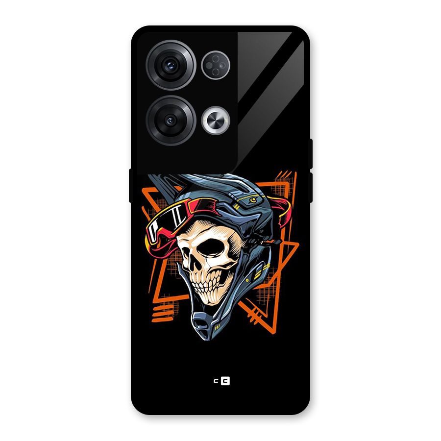 Skull Helmet Glass Back Case for Oppo Reno8 Pro 5G