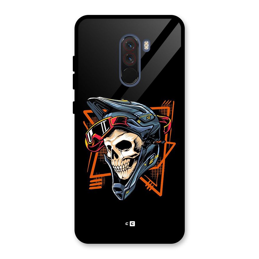 Skull Helmet Glass Back Case for Poco F1