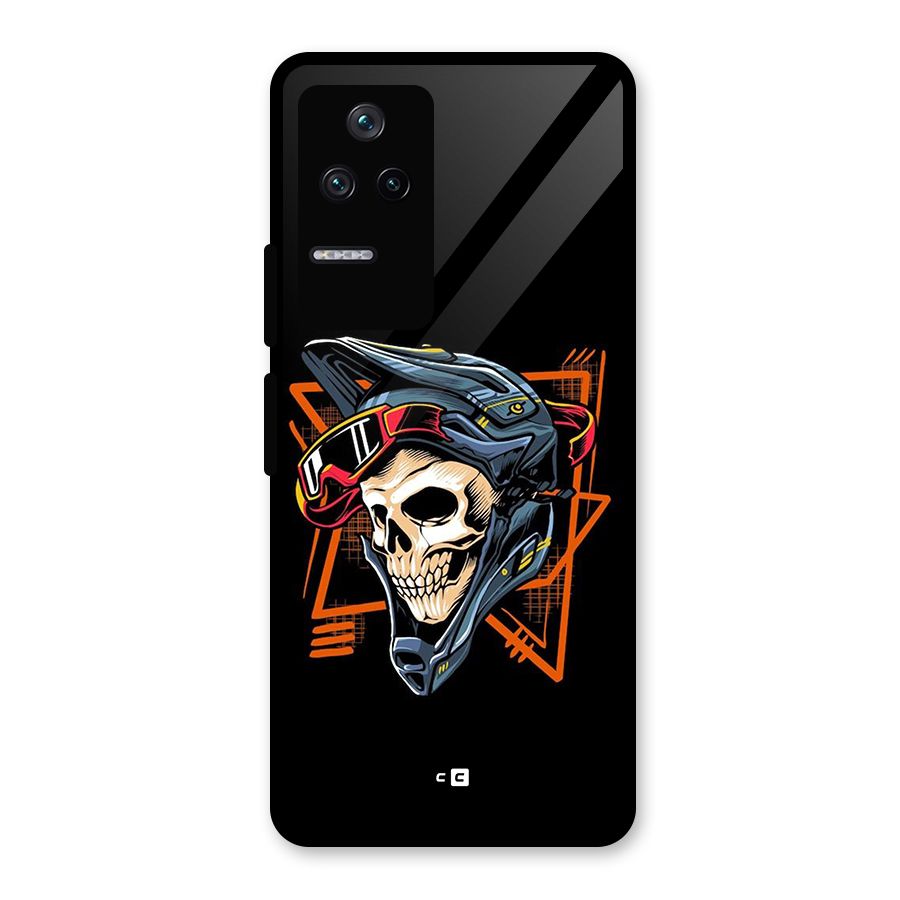 Skull Helmet Glass Back Case for Poco F4 5G