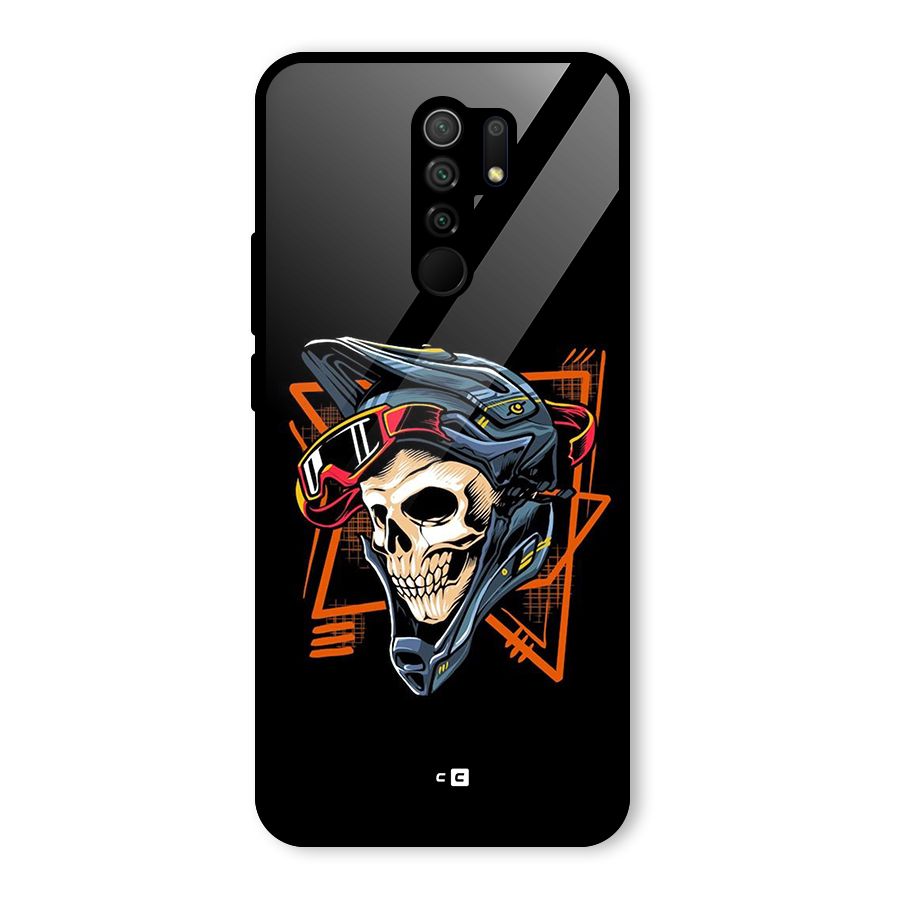 Skull Helmet Glass Back Case for Poco M2