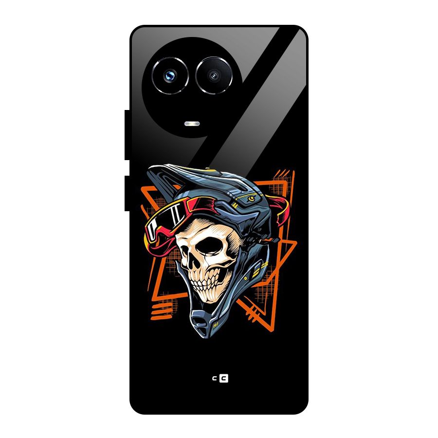 Skull Helmet Glass Back Case for Realme 11X