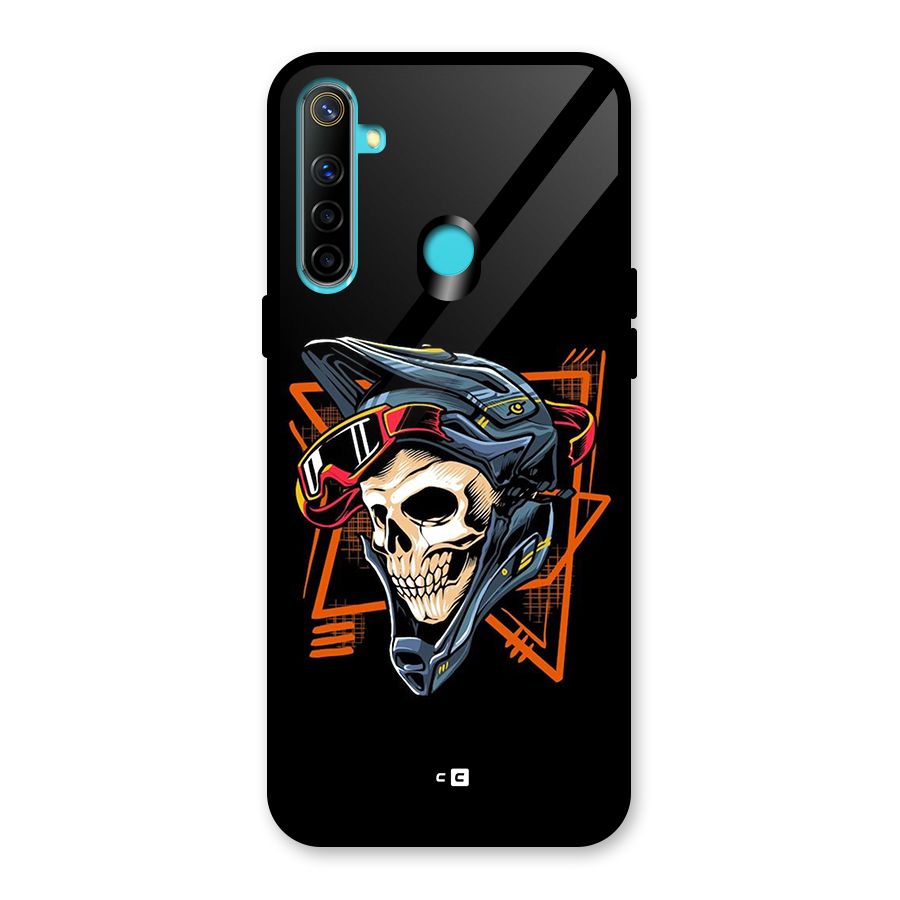 Skull Helmet Glass Back Case for Realme 5i
