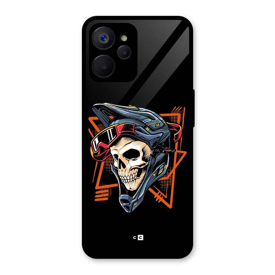 Skull Helmet Glass Back Case for Realme 9i 5G