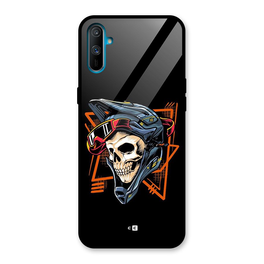 Skull Helmet Glass Back Case for Realme C3