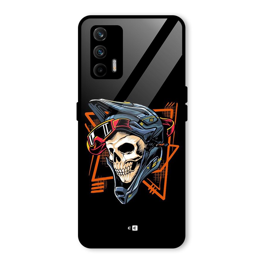 Skull Helmet Glass Back Case for Realme GT 5G