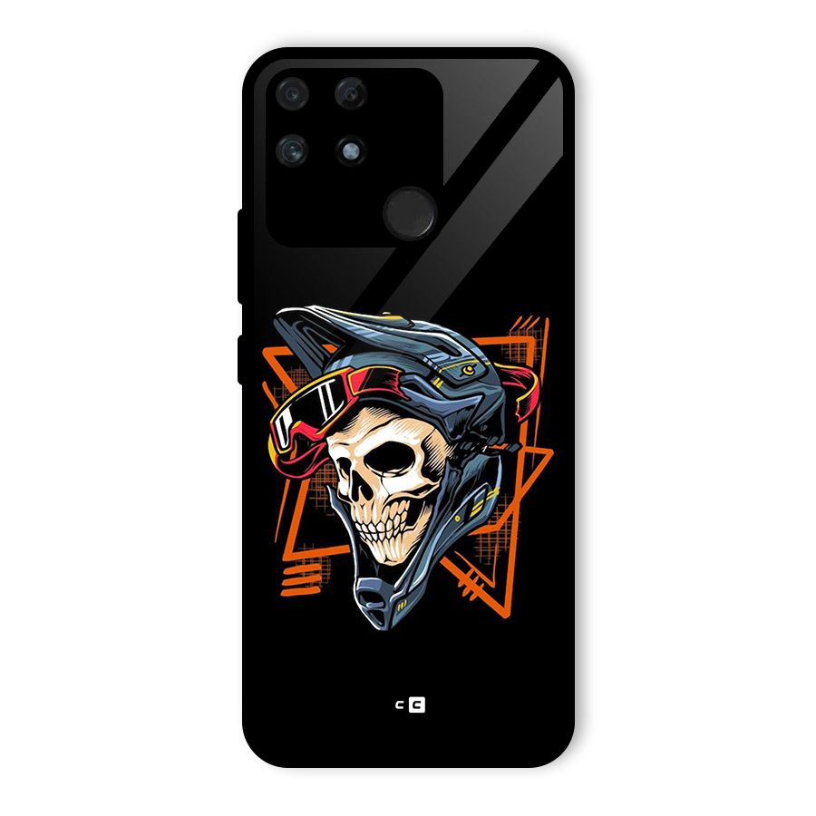 Skull Helmet Glass Back Case for Realme Narzo 50A