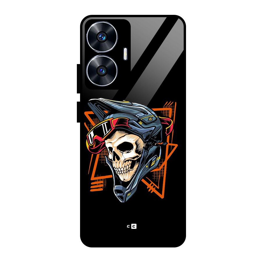 Skull Helmet Glass Back Case for Realme Narzo N55