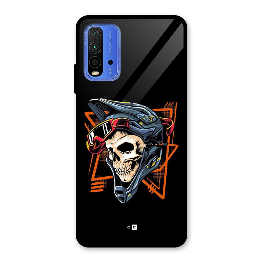 Skull Helmet Glass Back Case for Redmi 9 Power