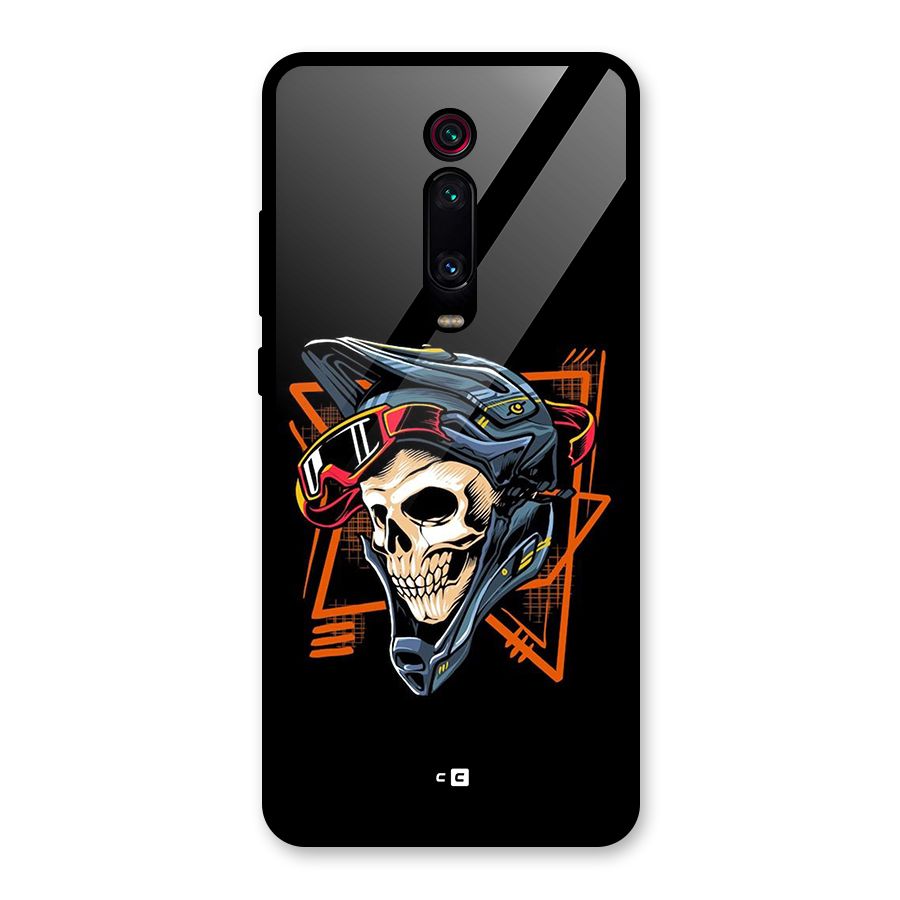 Skull Helmet Glass Back Case for Redmi K20