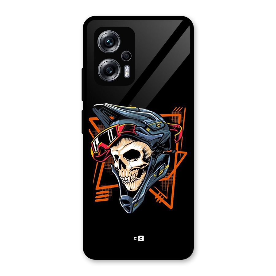 Skull Helmet Glass Back Case for Redmi K50i