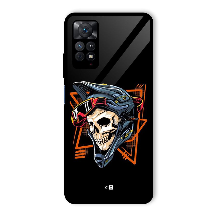 Skull Helmet Glass Back Case for Redmi Note 11 Pro