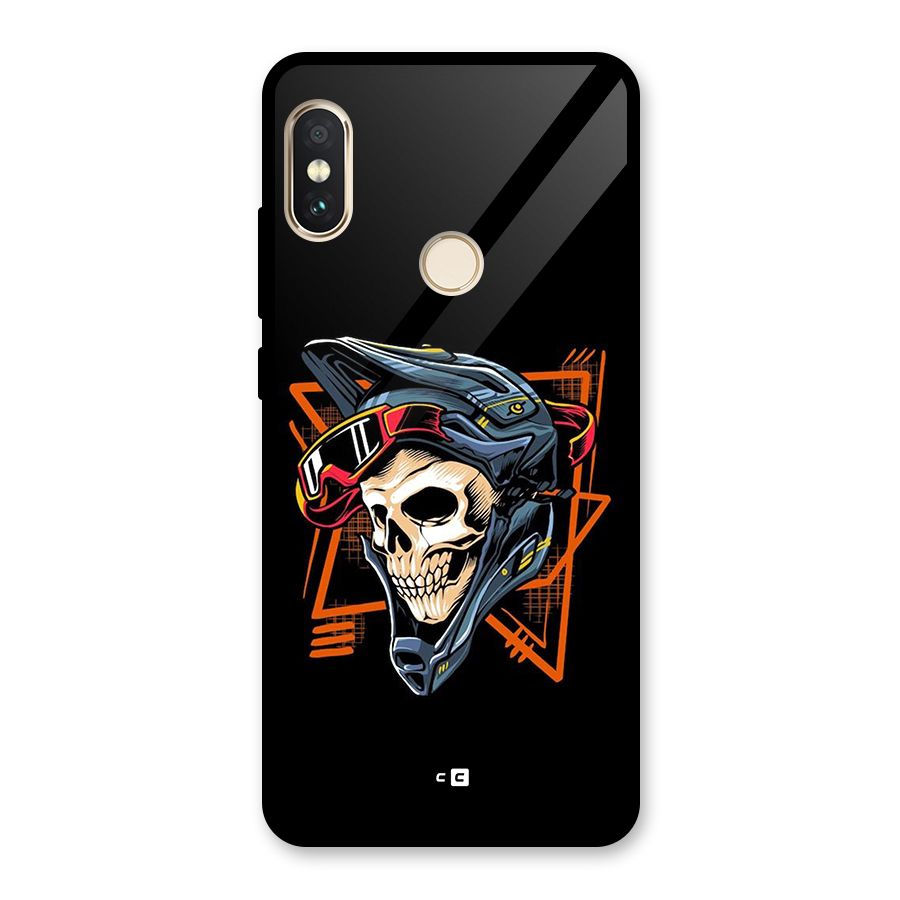 Skull Helmet Glass Back Case for Redmi Note 5 Pro