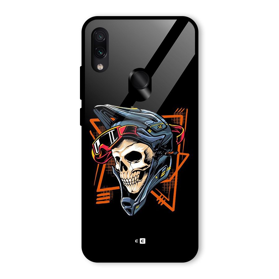 Skull Helmet Glass Back Case for Redmi Note 7S
