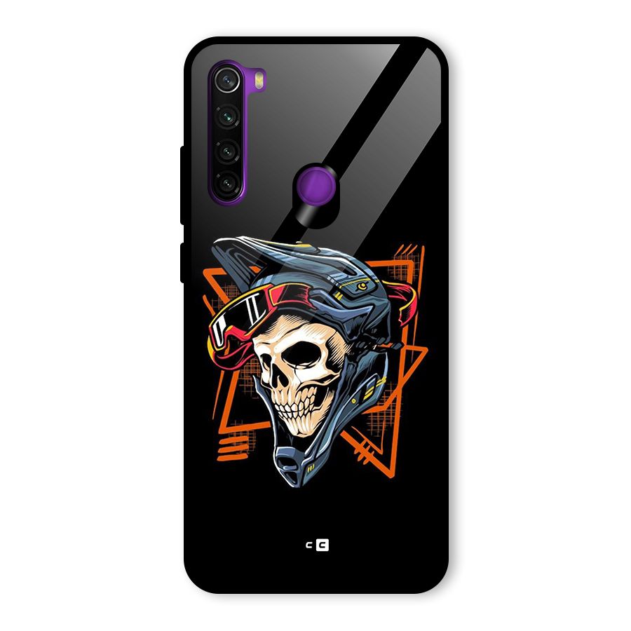 Skull Helmet Glass Back Case for Redmi Note 8