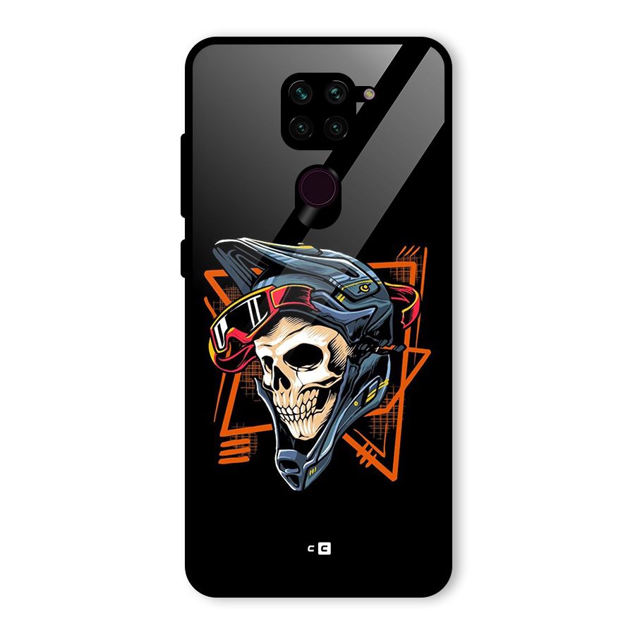 Skull Helmet Glass Back Case for Redmi Note 9