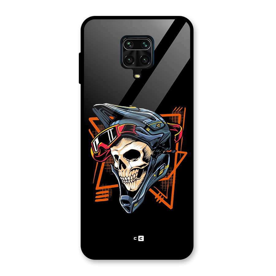 Skull Helmet Glass Back Case for Redmi Note 9 Pro