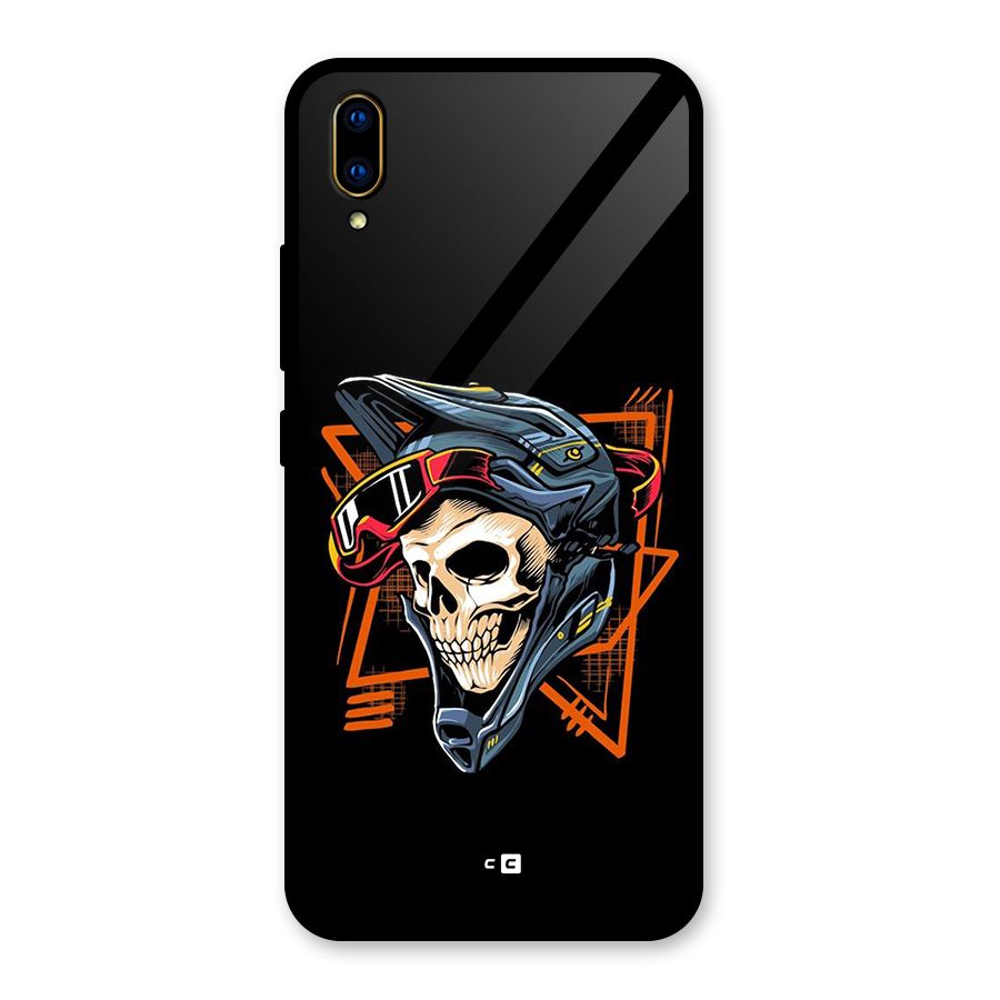 Skull Helmet Glass Back Case for Vivo V11 Pro