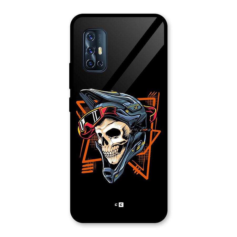 Skull Helmet Glass Back Case for Vivo V17