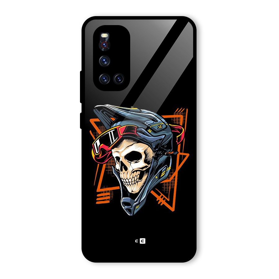 Skull Helmet Glass Back Case for Vivo V19