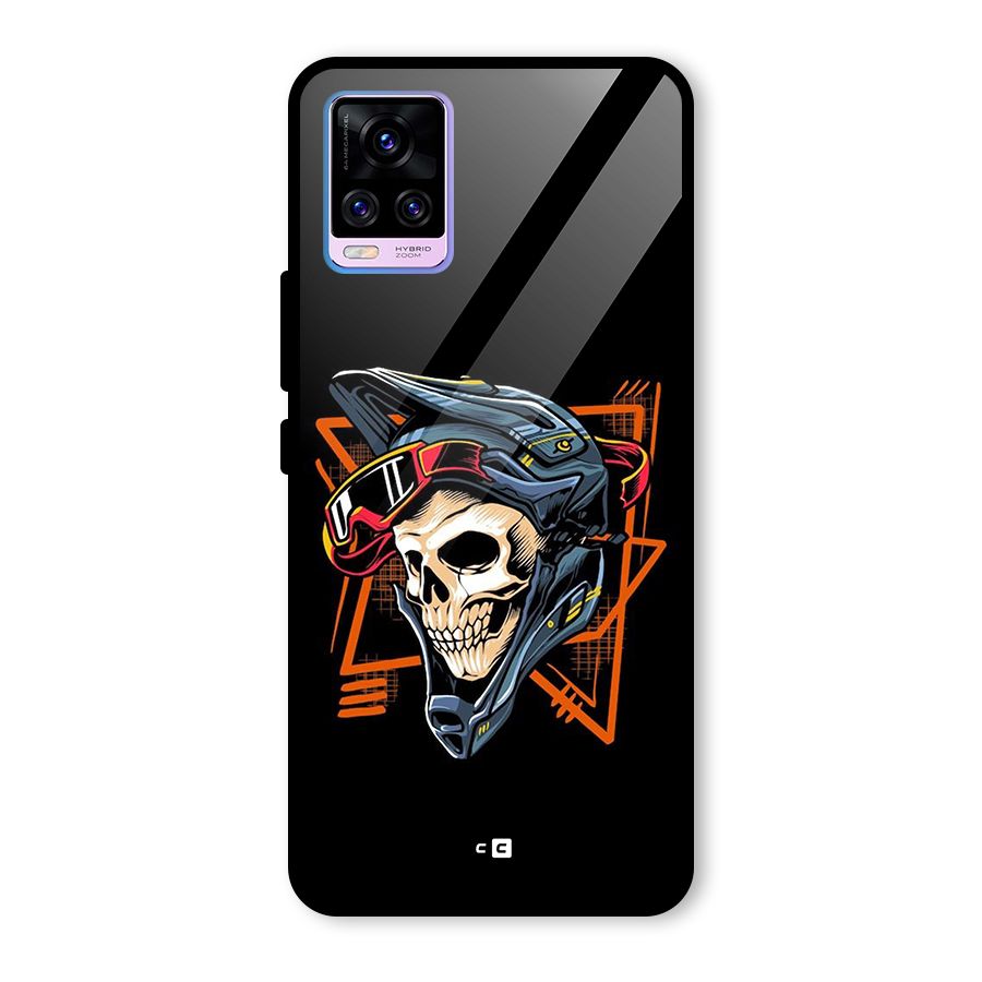 Skull Helmet Glass Back Case for Vivo V20 Pro