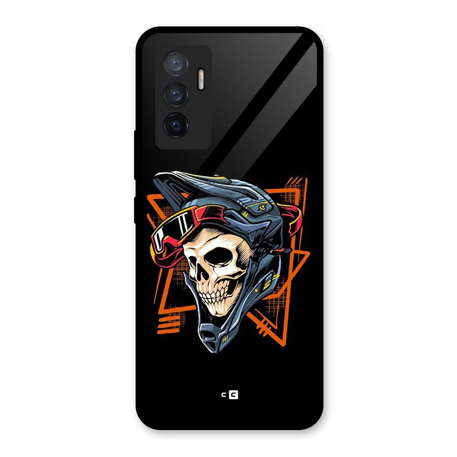Skull Helmet Glass Back Case for Vivo V23e
