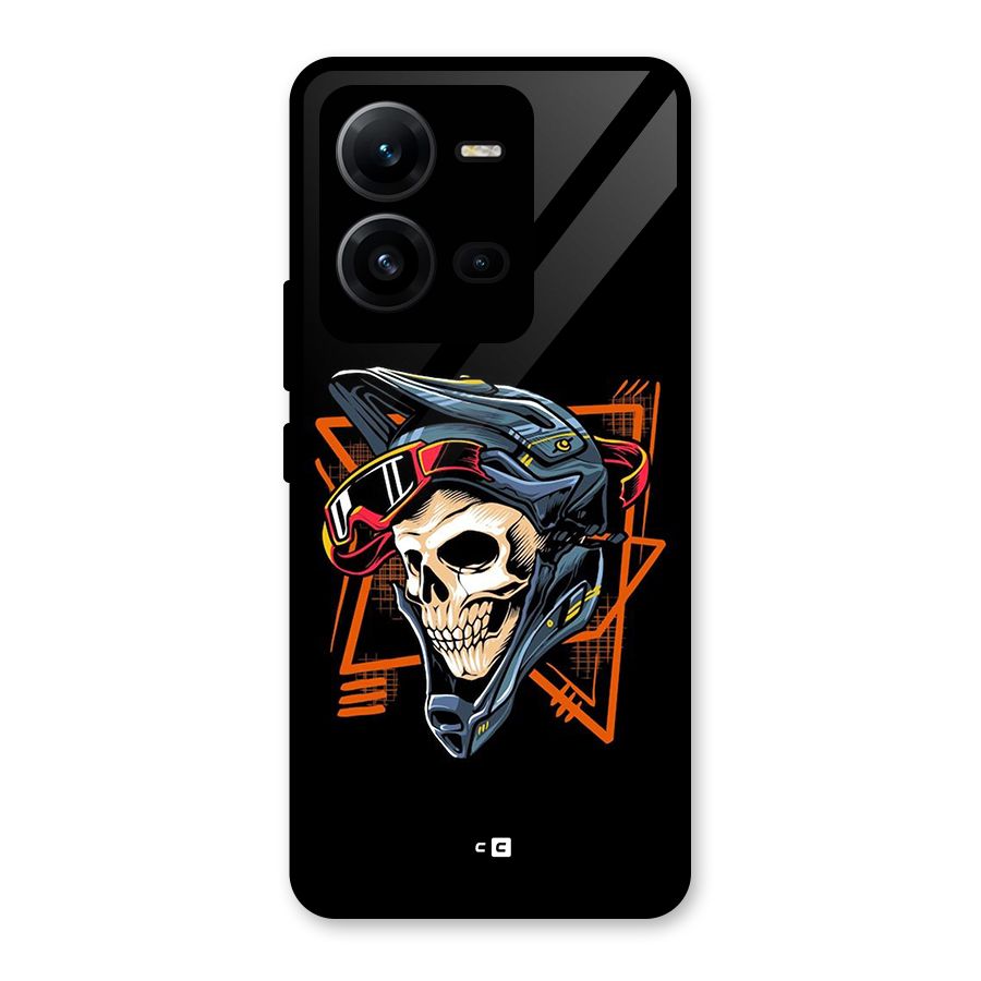 Skull Helmet Glass Back Case for Vivo V25