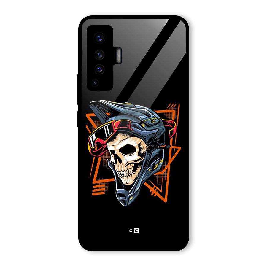 Skull Helmet Glass Back Case for Vivo X50