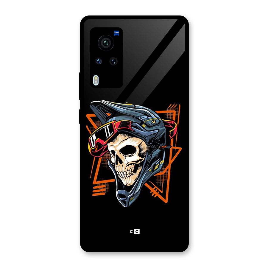 Skull Helmet Glass Back Case for Vivo X60 Pro