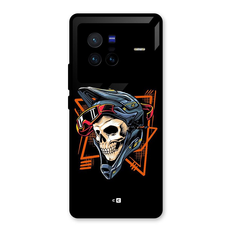 Skull Helmet Glass Back Case for Vivo X80
