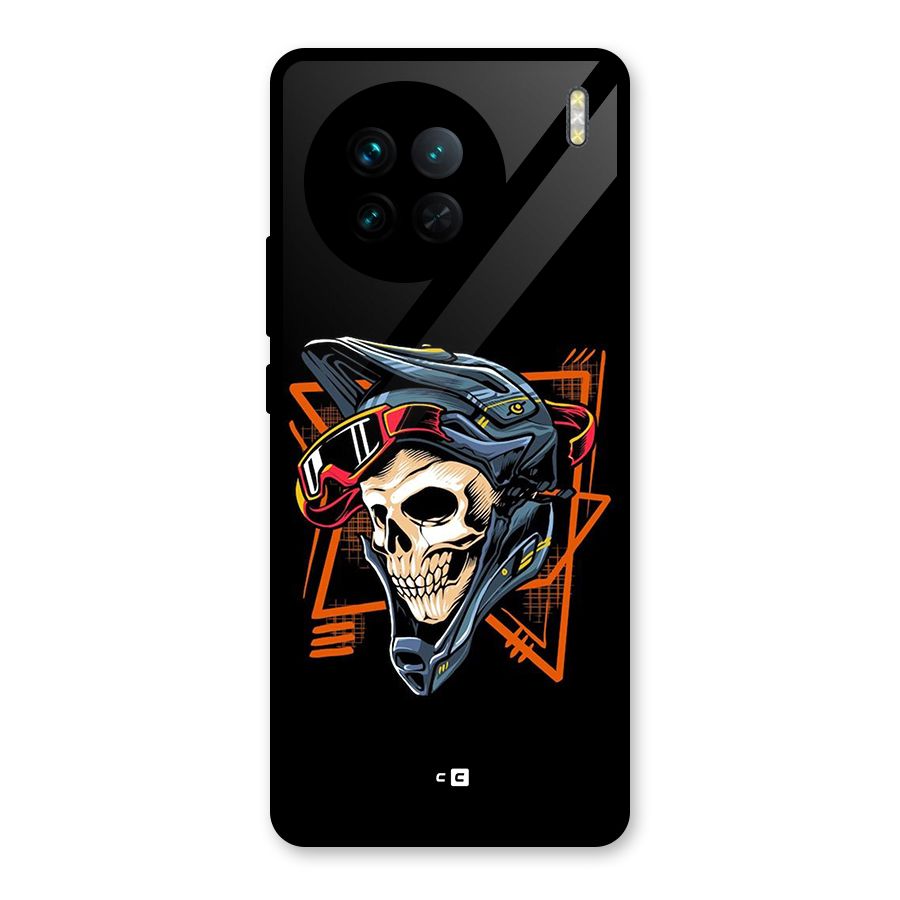 Skull Helmet Glass Back Case for Vivo X90