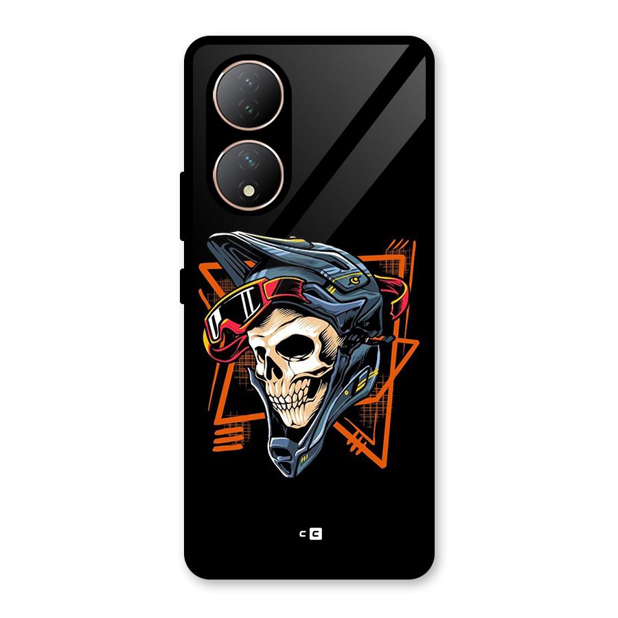 Skull Helmet Glass Back Case for Vivo Y100