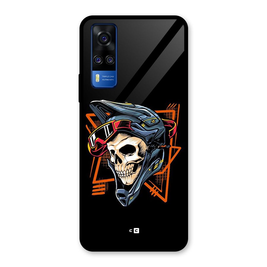 Skull Helmet Glass Back Case for Vivo Y31