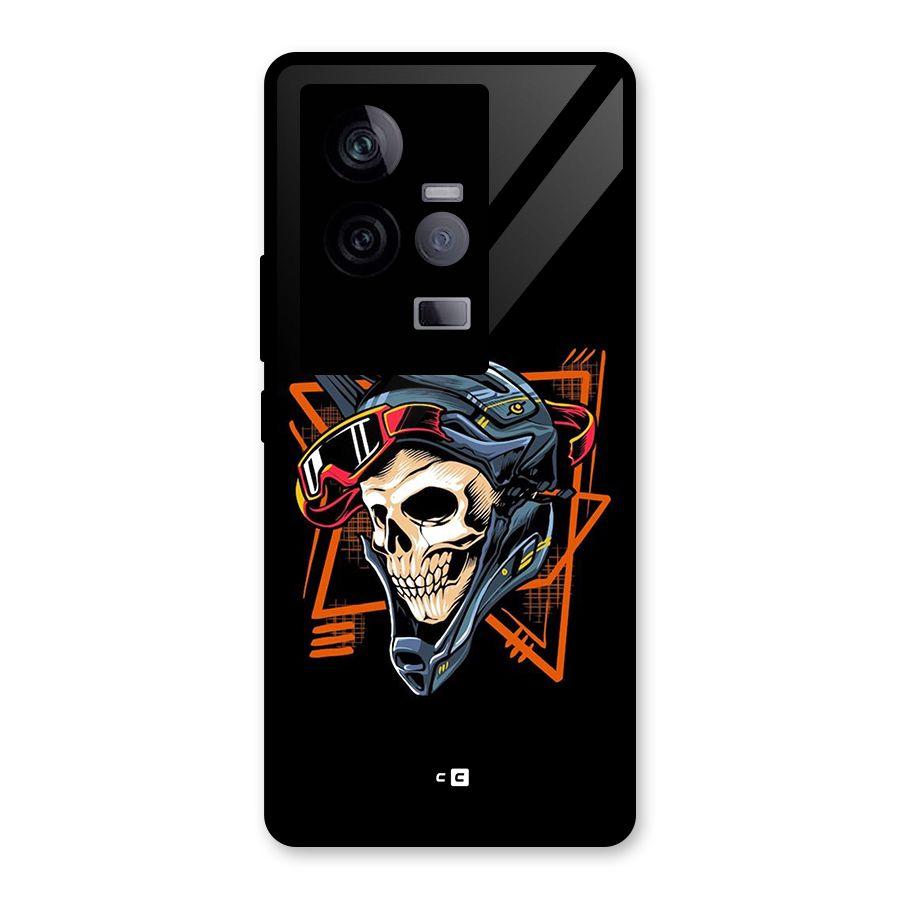 Skull Helmet Glass Back Case for Vivo iQOO 11 5G
