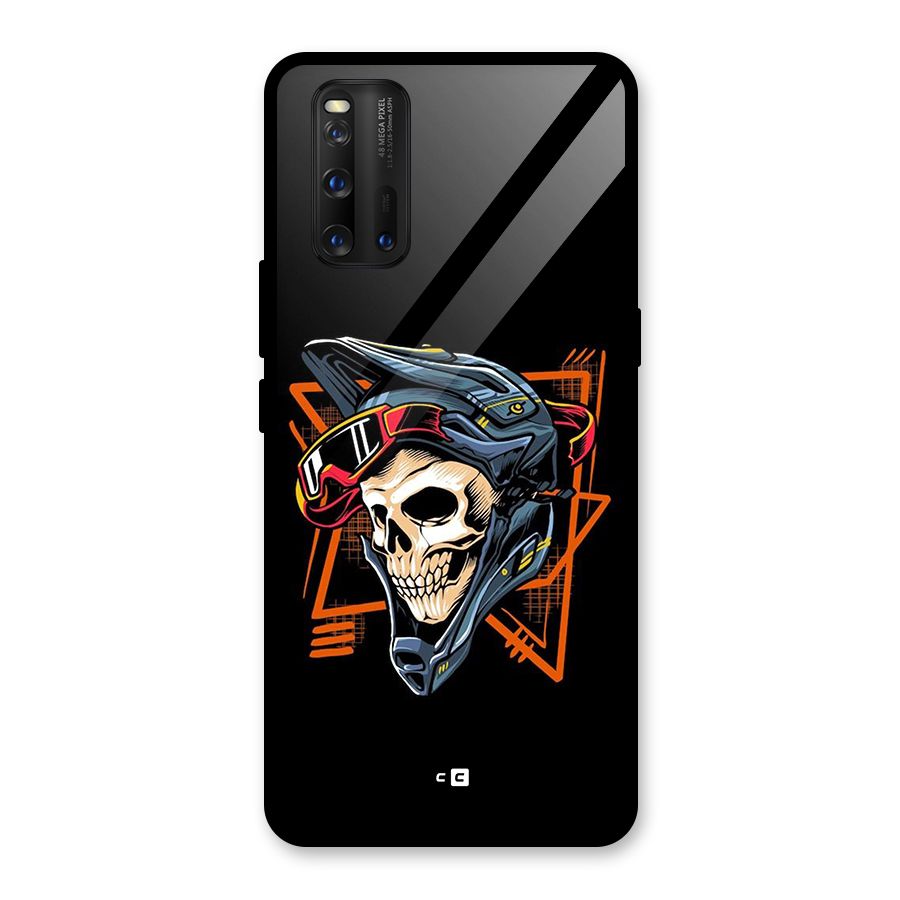 Skull Helmet Glass Back Case for Vivo iQOO 3
