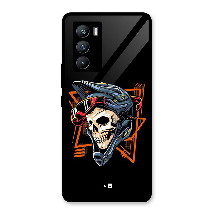 Skull Helmet Glass Back Case for Vivo iQOO 9 SE