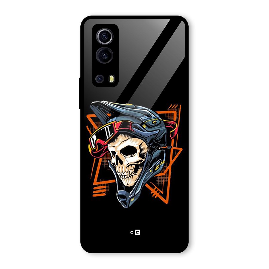 Skull Helmet Glass Back Case for Vivo iQOO Z3