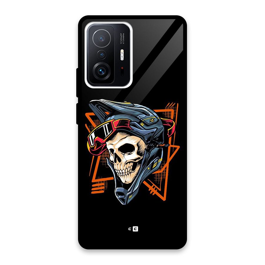 Skull Helmet Glass Back Case for Xiaomi 11T Pro