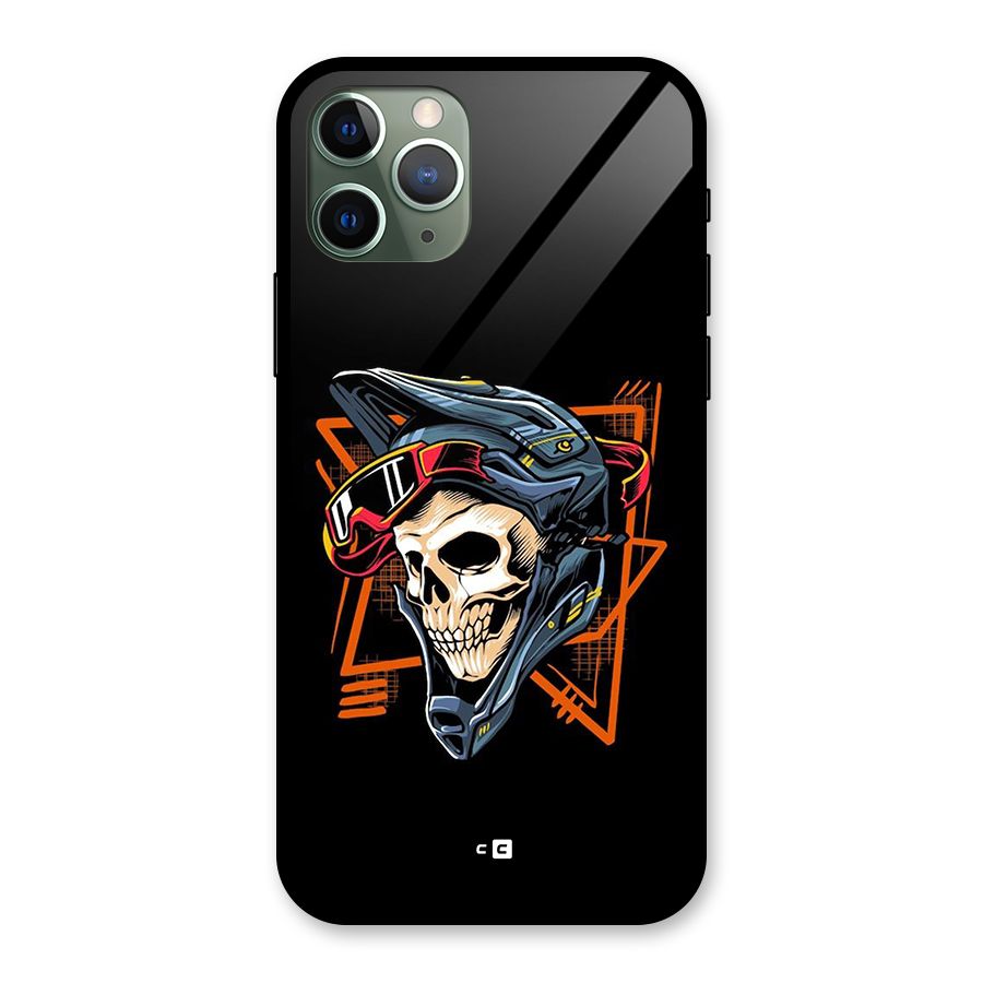Skull Helmet Glass Back Case for iPhone 11 Pro