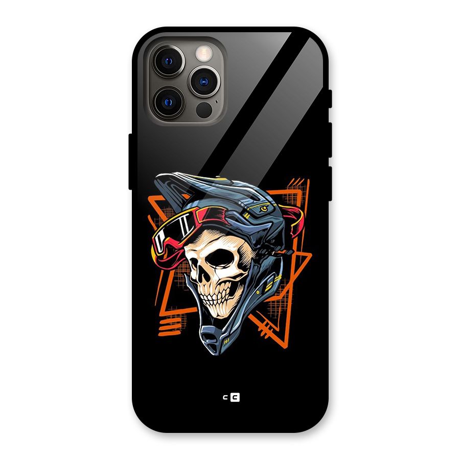 Skull Helmet Glass Back Case for iPhone 12 Pro