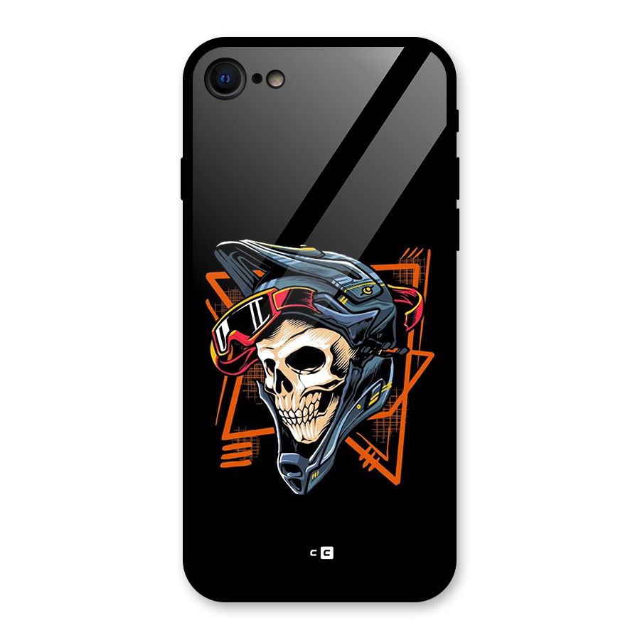 Skull Helmet Glass Back Case for iPhone 7