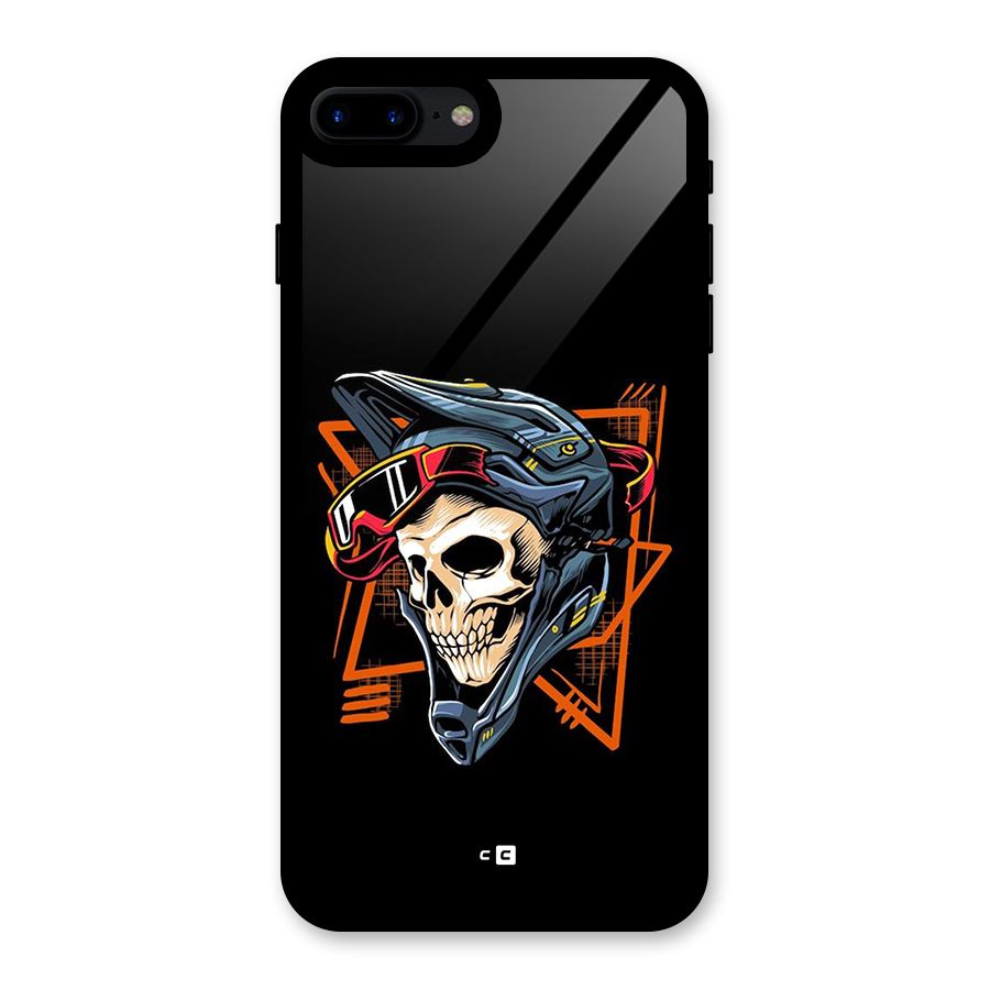 Skull Helmet Glass Back Case for iPhone 8 Plus