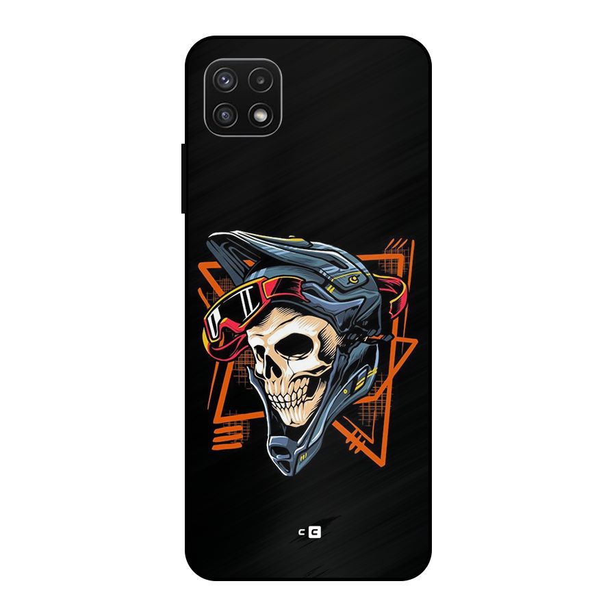 Skull Helmet Metal Back Case for Galaxy A22 5G