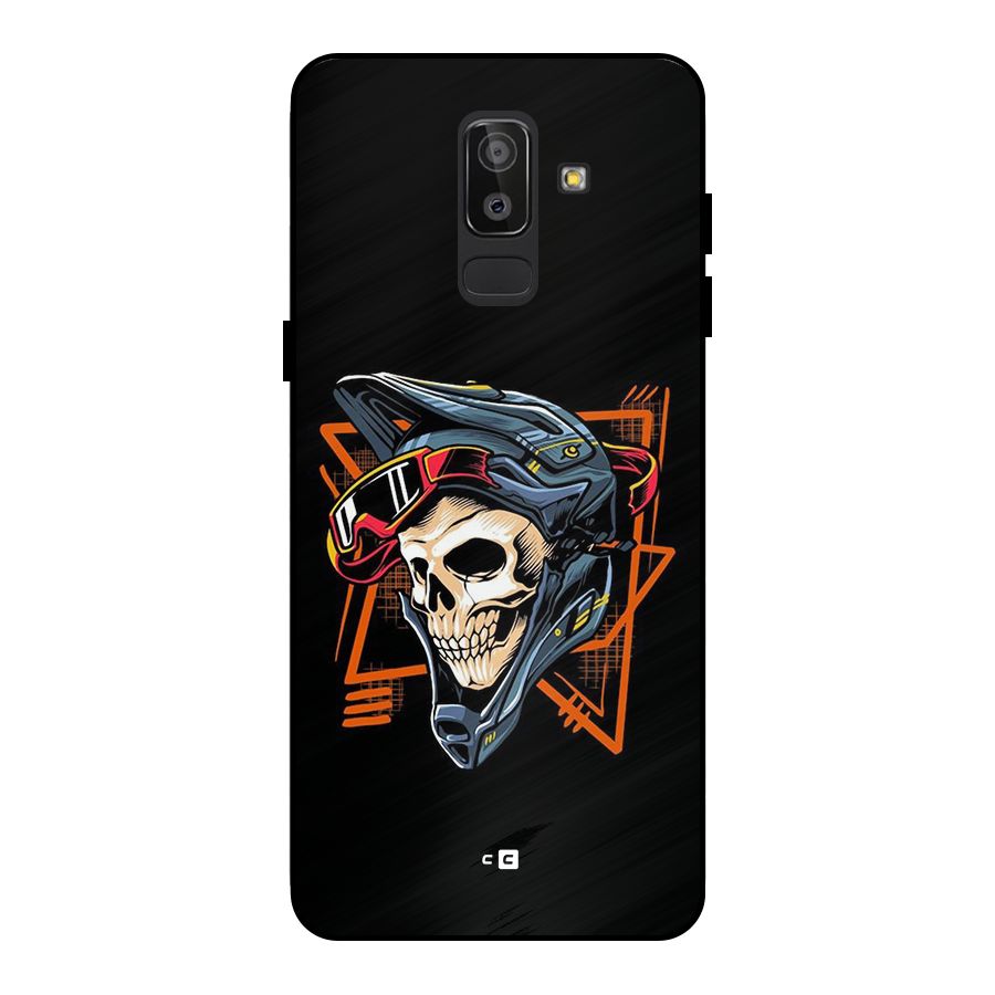 Skull Helmet Metal Back Case for Galaxy J8
